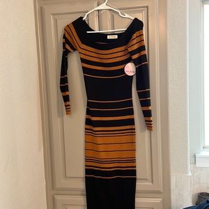 Long body con sweater dress